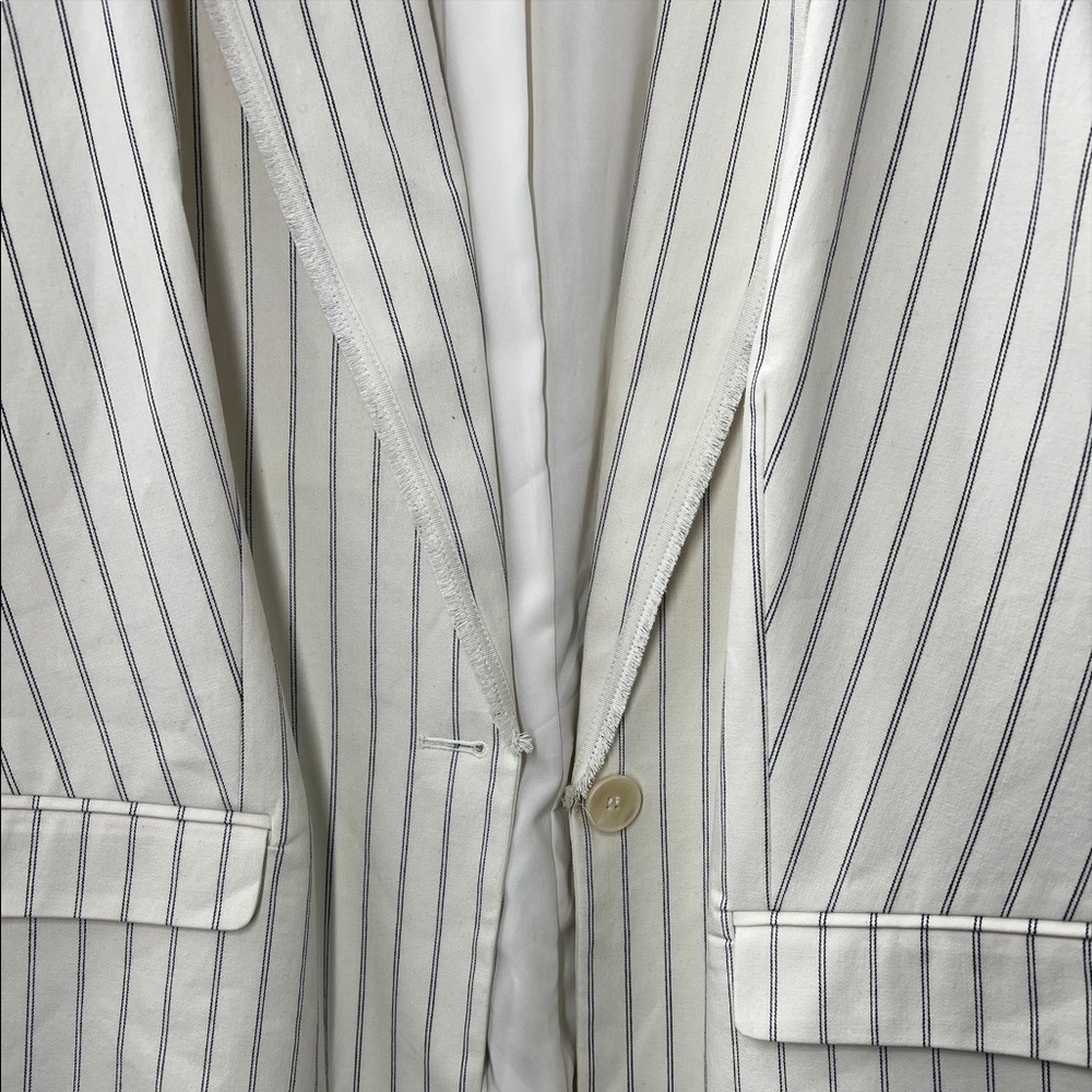 2. NWT Vince Camuto Pearl Ivory Blazer with Navy Stripes Size 24W - Picture 3 of 6